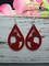 Faux Leather Earrings, Dangle Earrings, Unique, Birthday Gifts, Valentine Day Gift, Fun and Trendy, Lightweight, Red Hearts, Teardrop Shape product 5